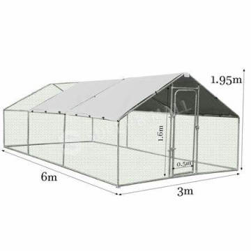 wholesale Paw Hut Galvanized Metal Hühnerstallkäfig mit Cover Walk in Pen Run